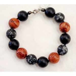 Bracciale ossidiana e diaspro