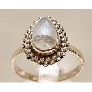 Anello labradorite bianca