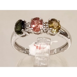 Anello tormalina e diamanti