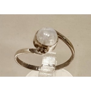 Anello labradorite bianca