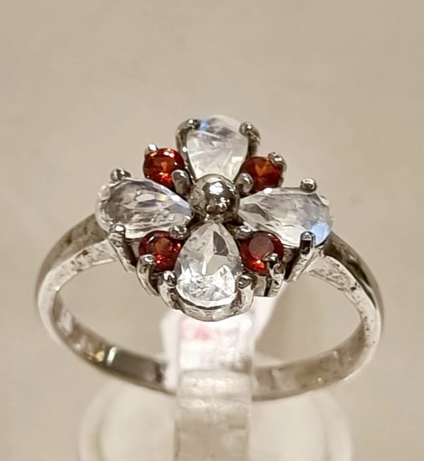 Anello labradorite e granato