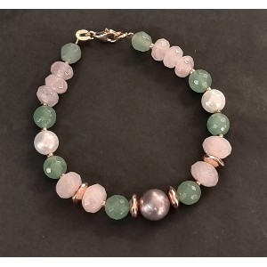 Bracciale quarzo  e perle