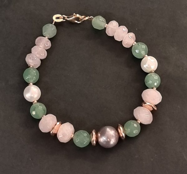 Bracciale quarzo  e perle