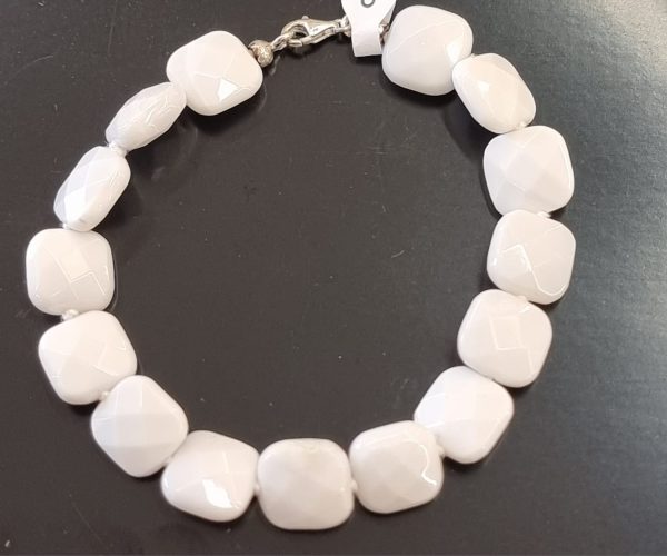 Bracciale agata bianca