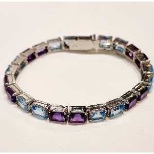 Bracciale argento topazio e ametista