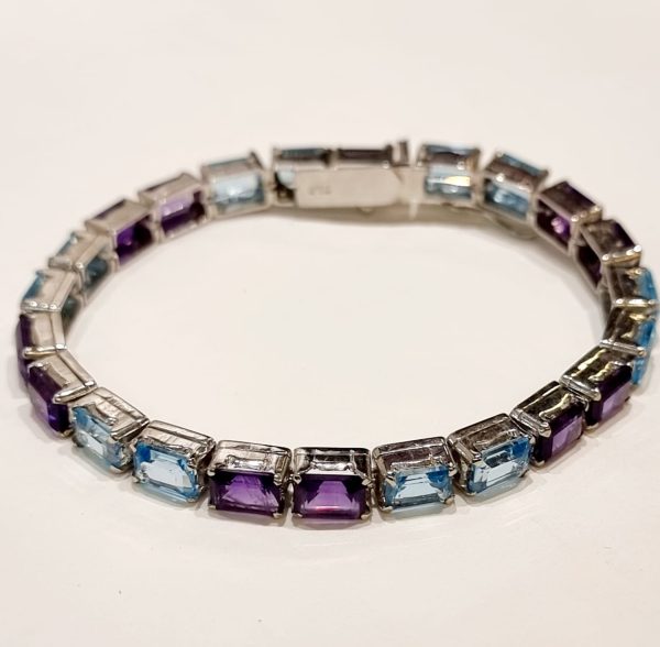 Bracciale argento topazio e ametista