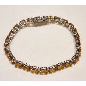 Bracciale argento e topazio giallo