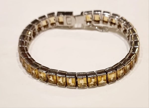 Bracciale argento e topazio giallo