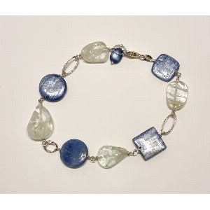 Bracciale cianite e acquamarina