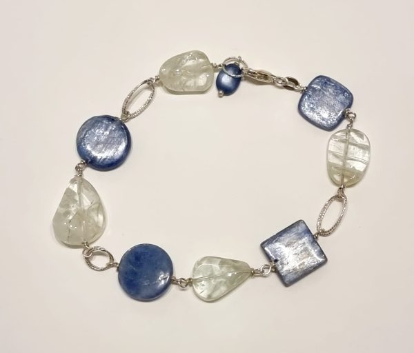 Bracciale cianite e acquamarina