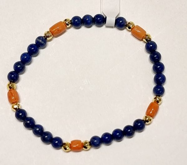 Bracciale lapislazzuli e corallo