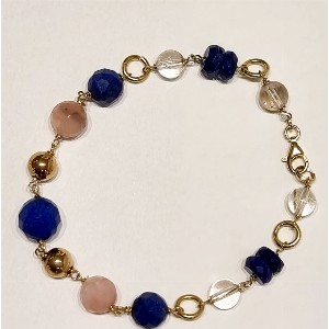 Bracciale lapislazzuli, opale e quarzo