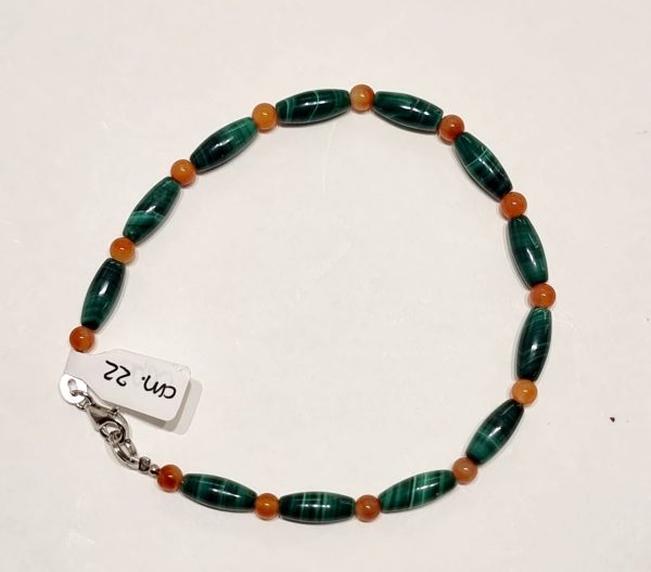 Bracciale malachite e corniola