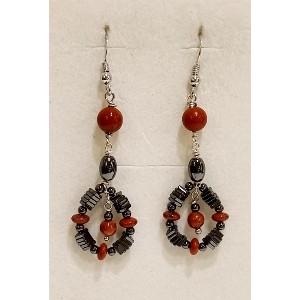 Orecchini ematite e diapsro