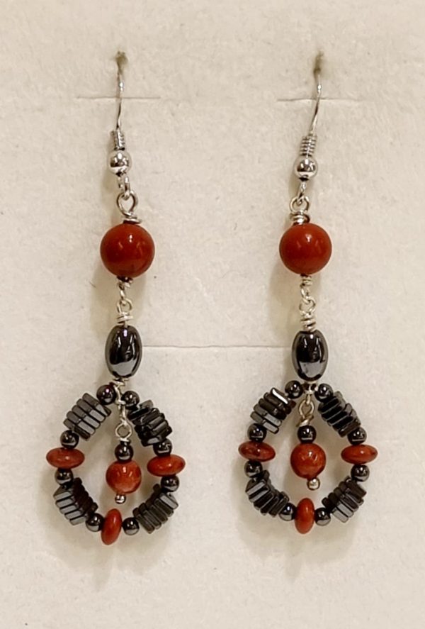 Orecchini ematite e diapsro