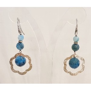 Orecchini agata blu