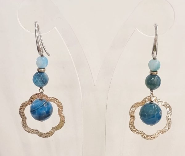Orecchini agata blu